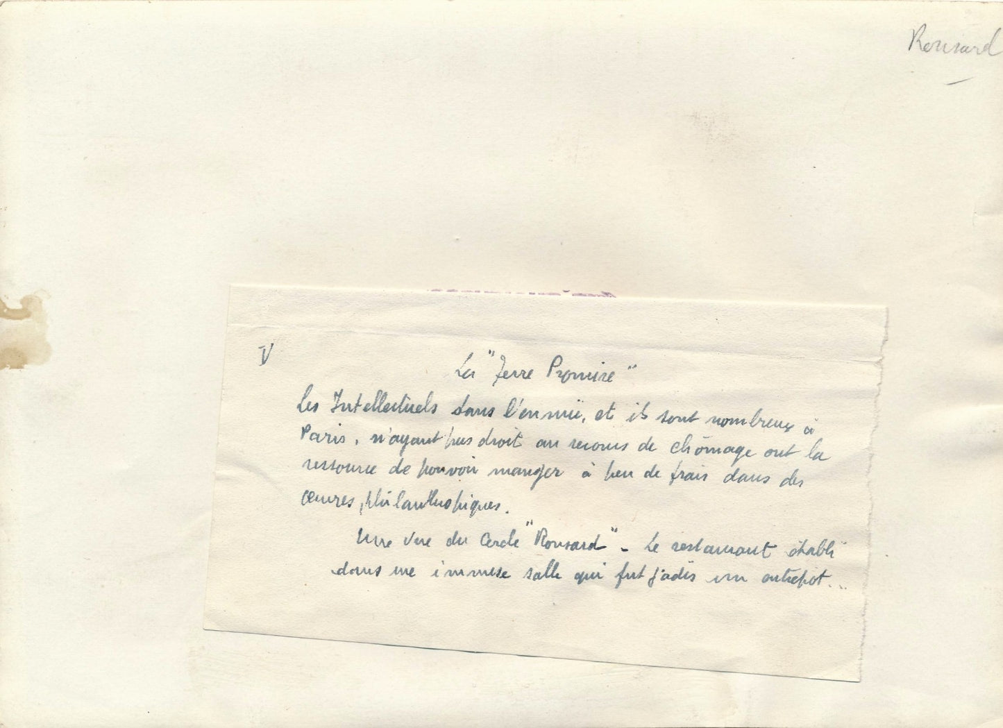 Photo Cercle Ronsard intellectuel charité repas argentique époque