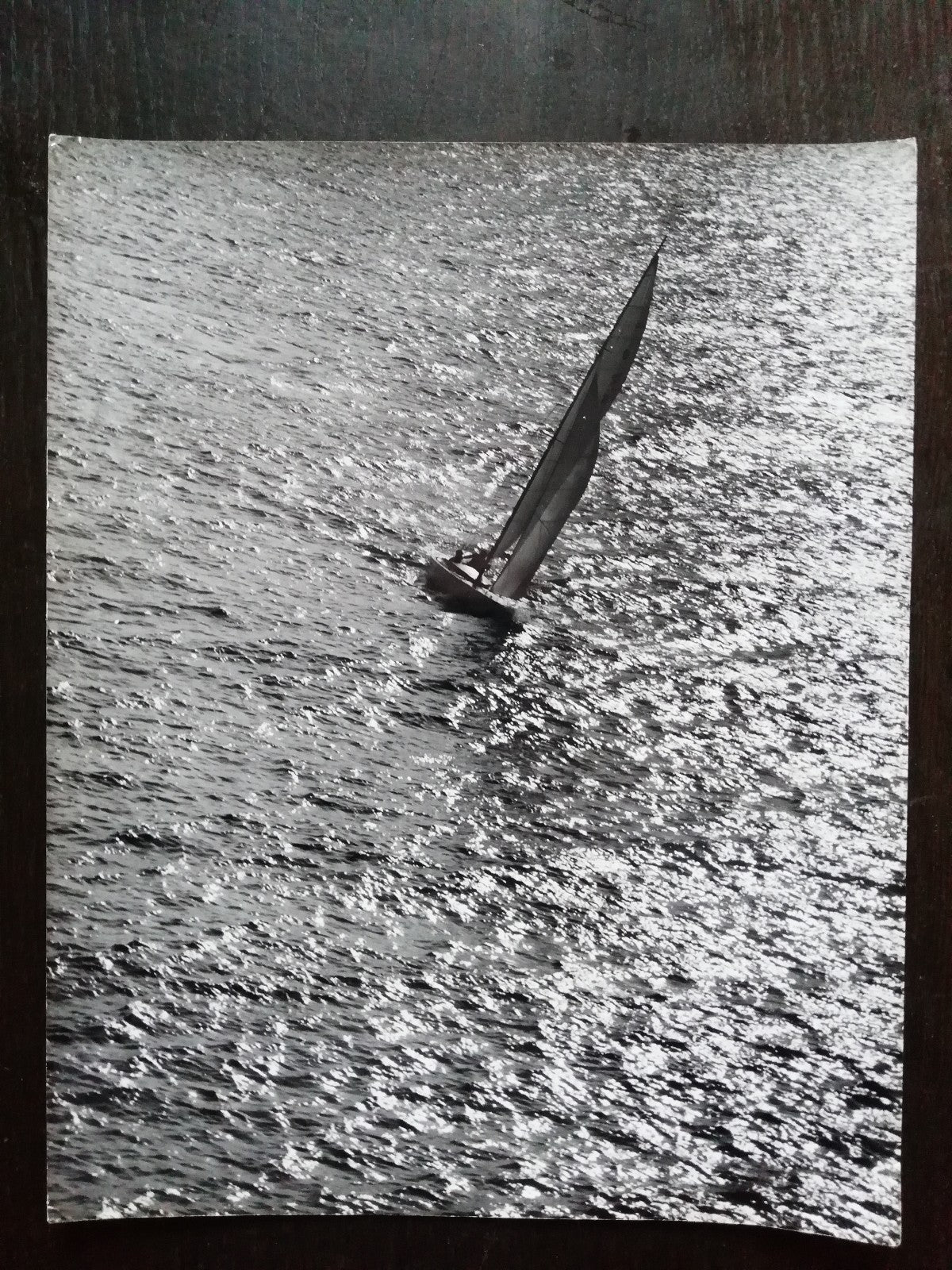 photo Le voilier tirage argentique époque v. 1960 Douchan Stanimirovitch mer