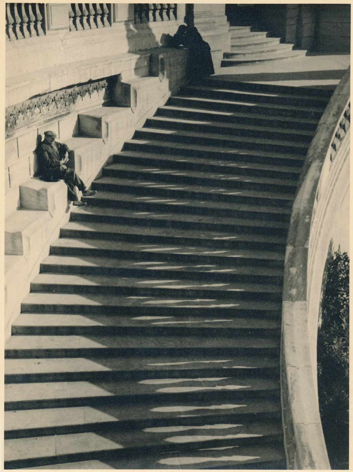 architecture ville escalier homme tirage argentique époque v. 1940 photographie