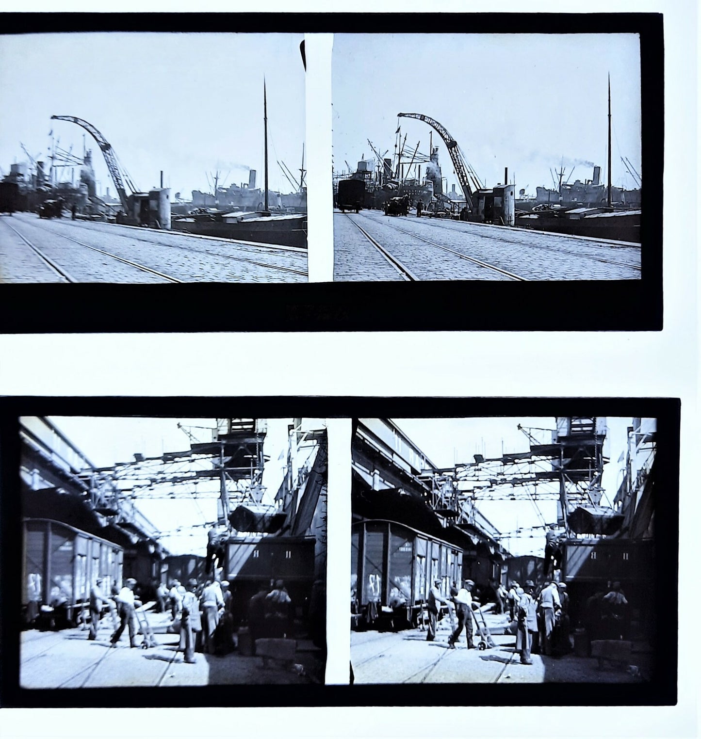 17 positifs verre stéréographie port Le Havre quais jetée photo photographie