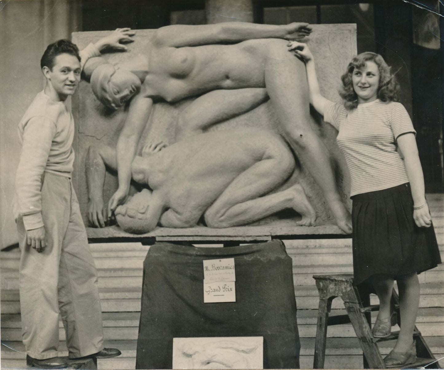 Leon BOSRAMIEZ sculpteur Minerve et Tiresias prix de Rome photo photographie