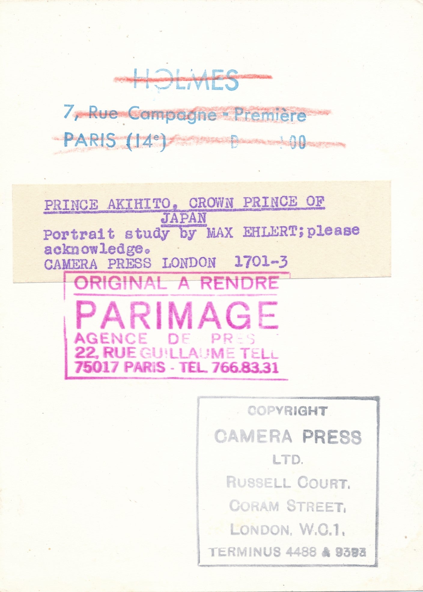 Le prince Akihito Max EHLERT photographe photo photographie postérieur Japon