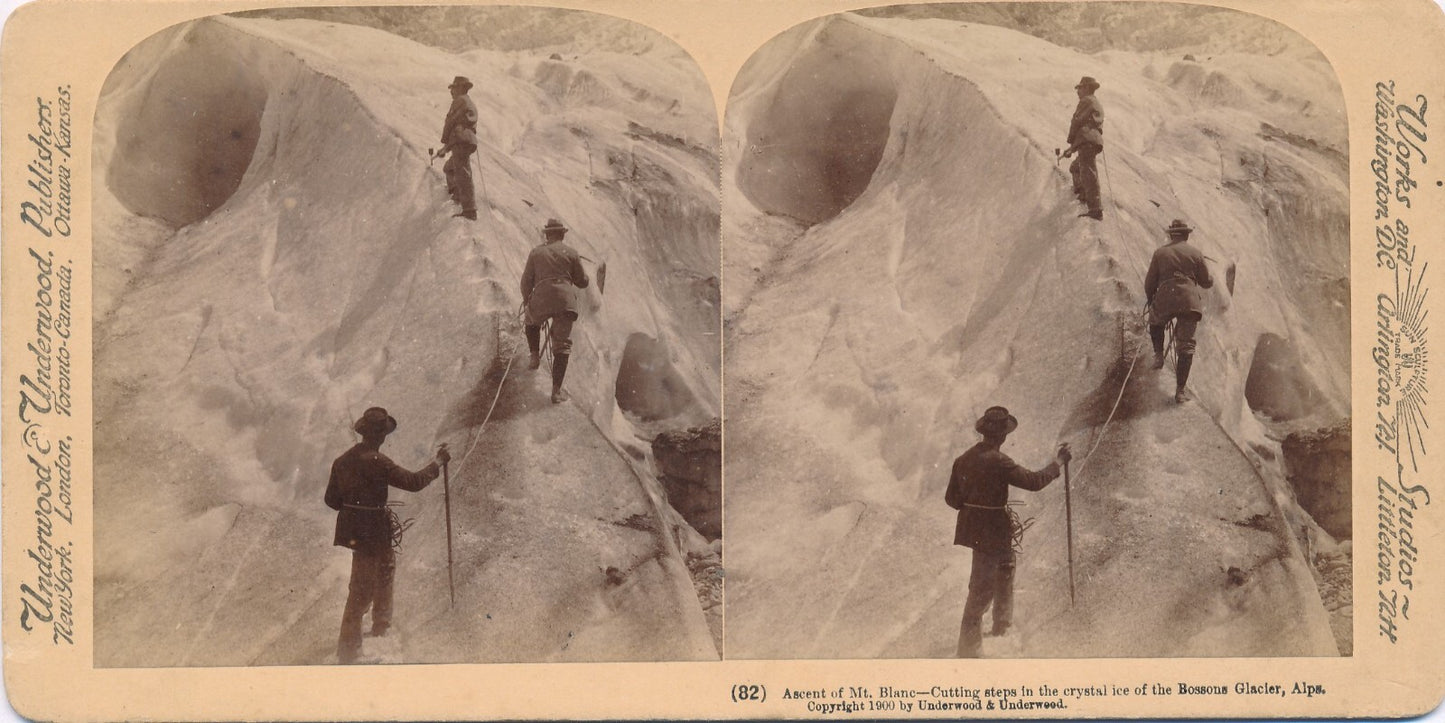 Alpes Mont Blanc glacier des Bossons Underwood, Underwood 1900