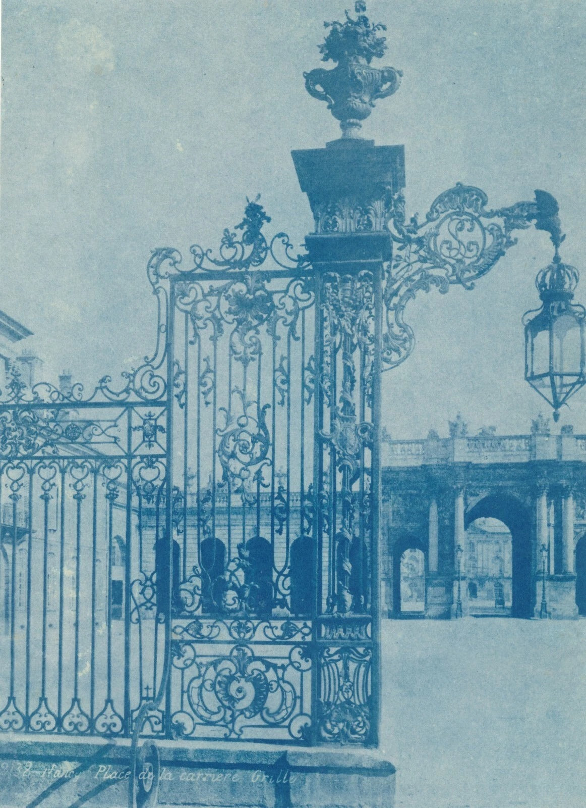 Nancy place de la Carrière lampadaire 2 cyanotypes