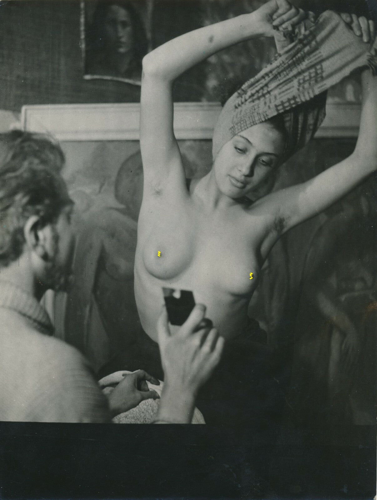 peintre modèle atelier nu photographie photo auteur non identifié