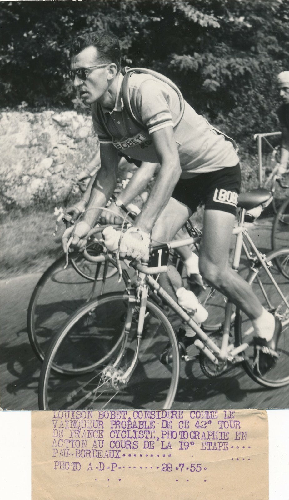 Louison Bobet 1955 photo photographie de presse Pau Bordeaux cyclisme