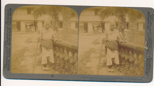 Philippines femme cigarette stéréo stereo albumine photo photographie