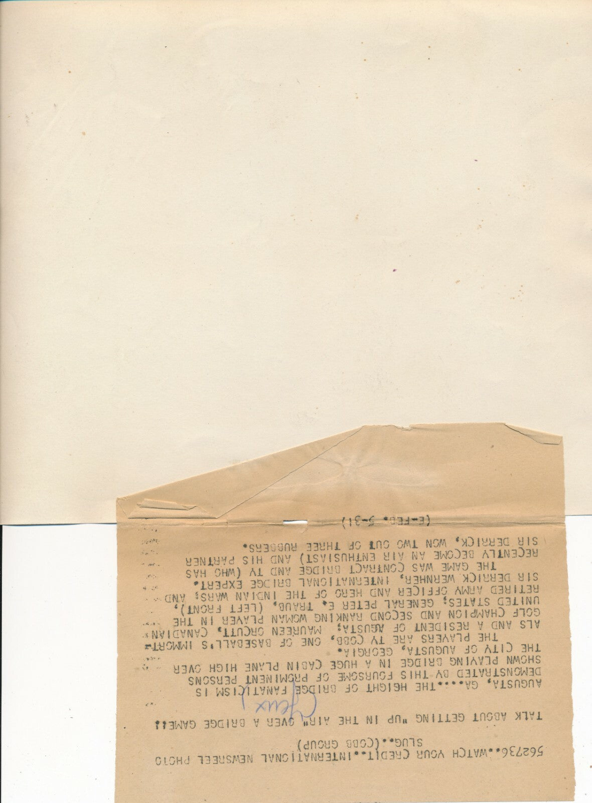 Bridge Orcutt Peter Traub Ty Cobb Derrick Werhner avion Augusta photo Etats Unis