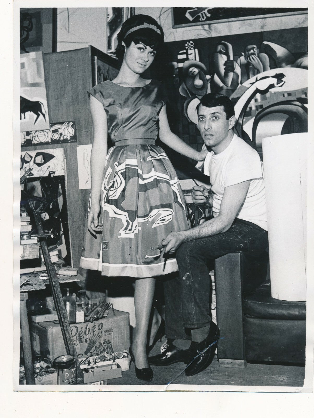 Moretti peinture atelier mode création robe motifs photo photographie époque