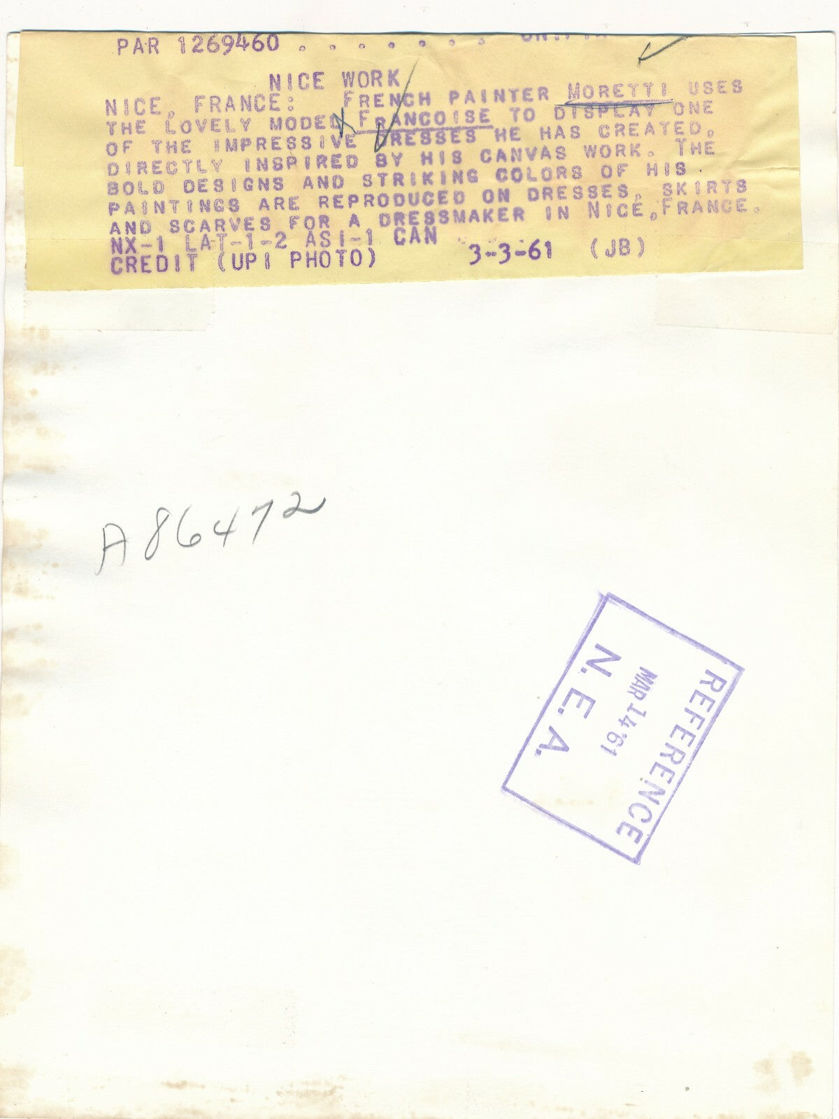 Moretti peinture atelier mode création robe motifs photo photographie époque