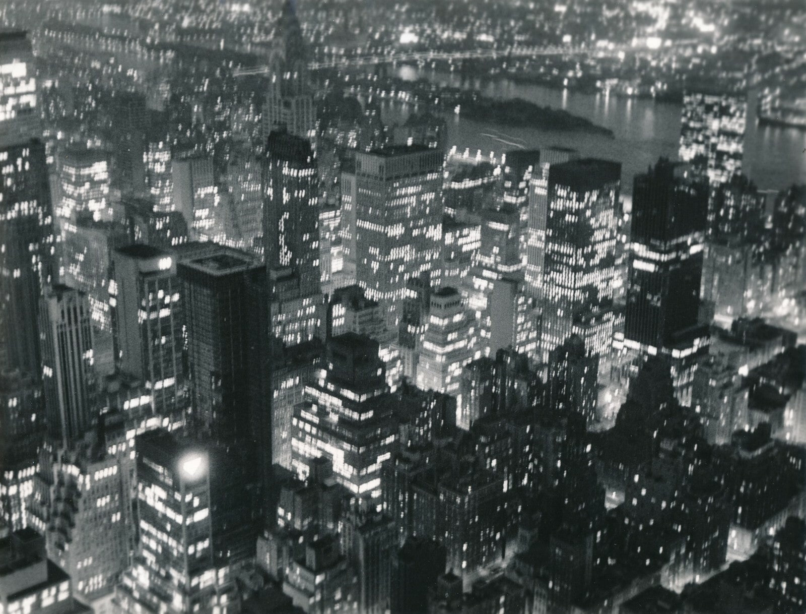 New-York nuit 2 tirages époque photo photographie architecture v. 1960