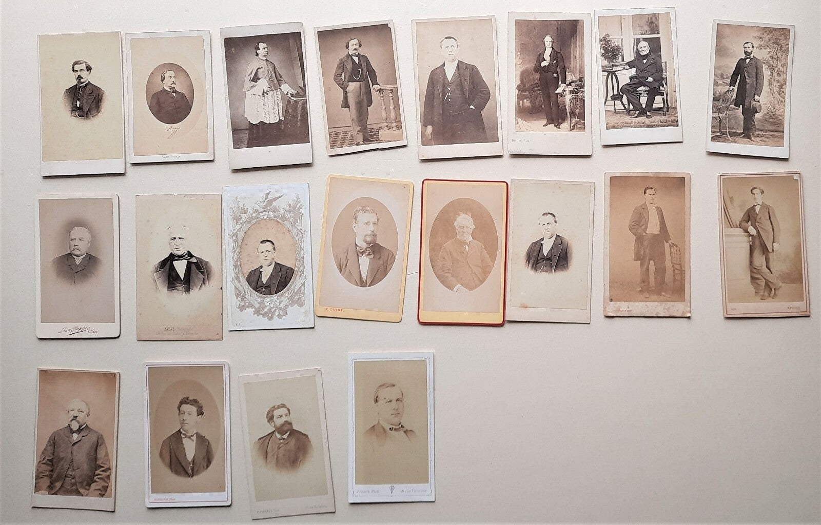 Hommes 20 tirages photo photographie cdv albumine lot