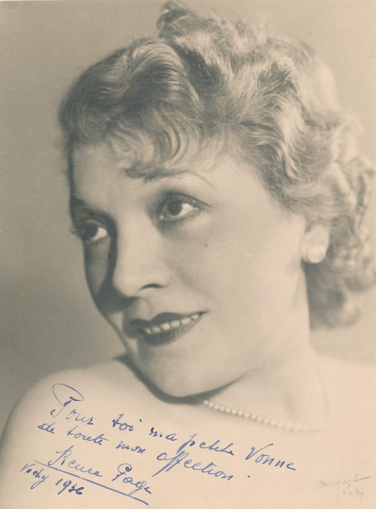 Renée PAGE actrice chanteuse 3 photo photographie époque 1 signée Vichy Beryard