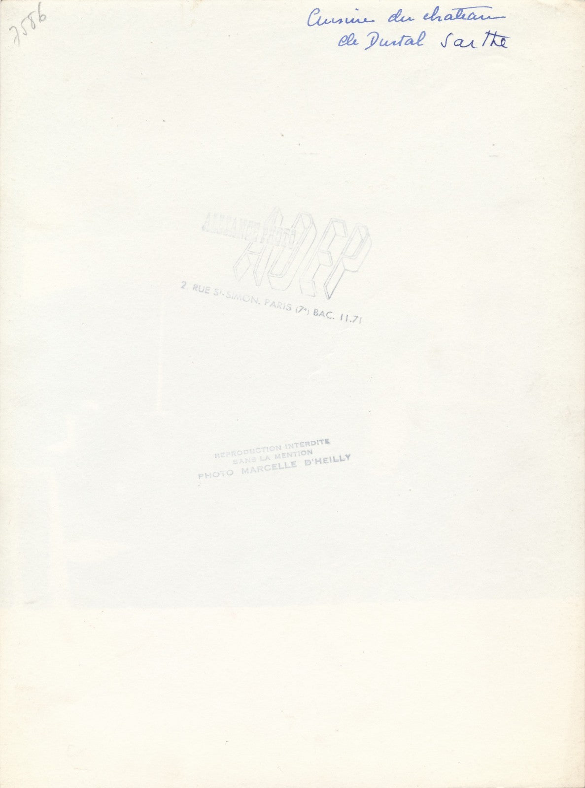 Durtal Anjou Sarthe cuisines château photo argentique époque Marcelle d Heilly