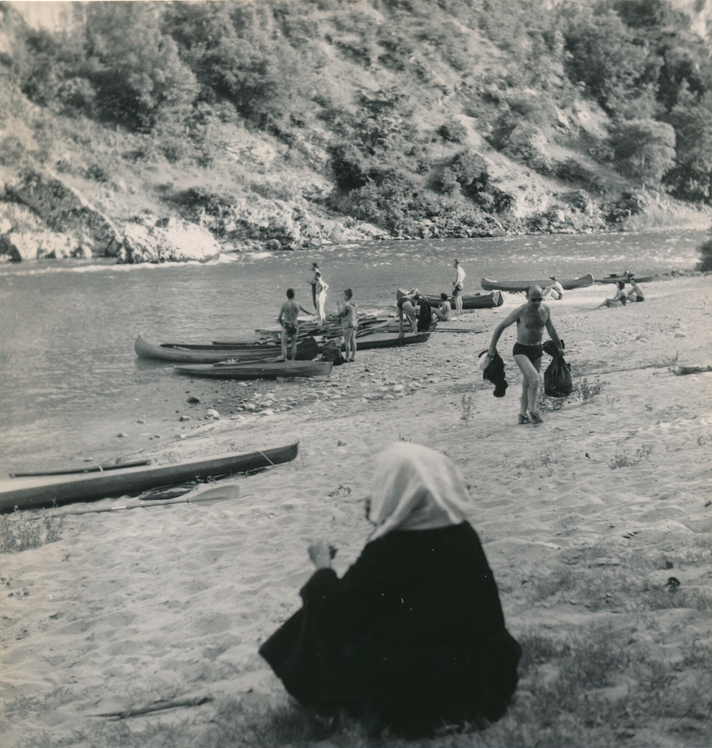Descente Ardèche années 1960 5 photos photographie Gamet cachet lot