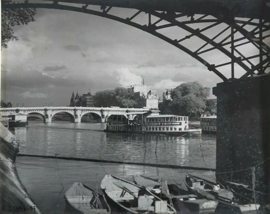 Pierre JAHAN Vert Galant Pont Neuf photo signée argentique époque vintage 1937