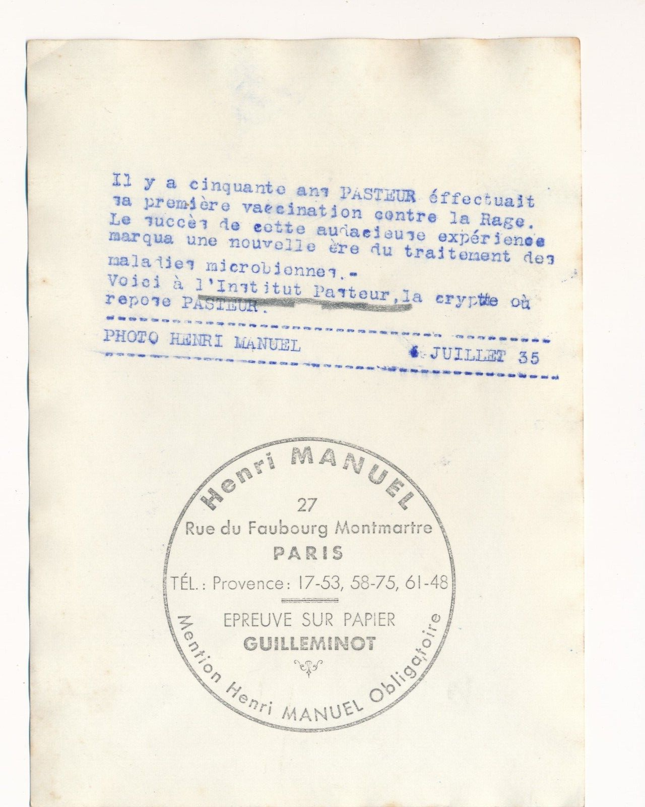 Le tombeau de Louis Pasteur en 1935 2 photo photographies époque Henri Manuel