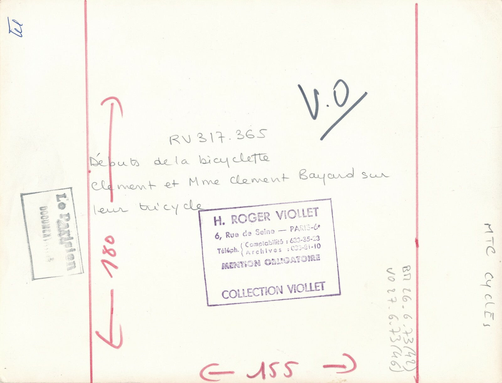 Cycle ancien le grand-bi vers 1910 photo photographie postérieur