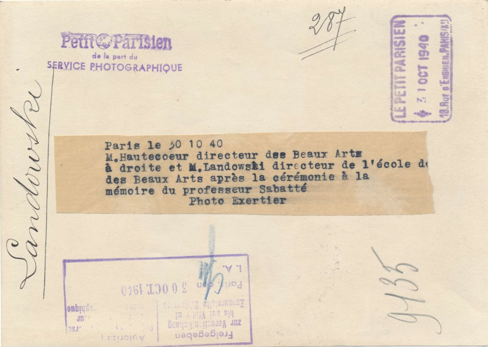 Louis HAUTECŒUR Beaux Arts LANDOWSKI sculpture photo photographie 1940