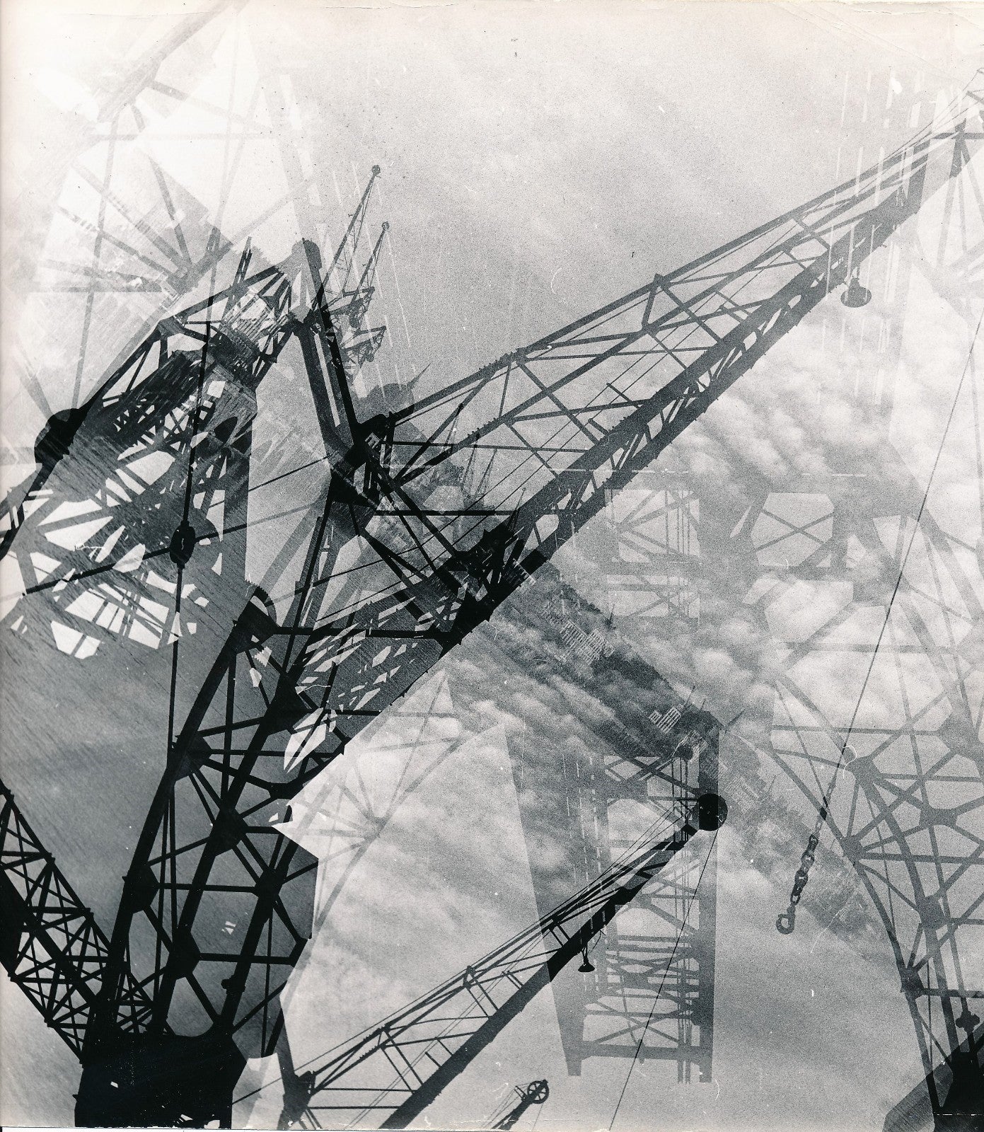 Photo Composition aux grues superposition willy Rizzo argentique époque