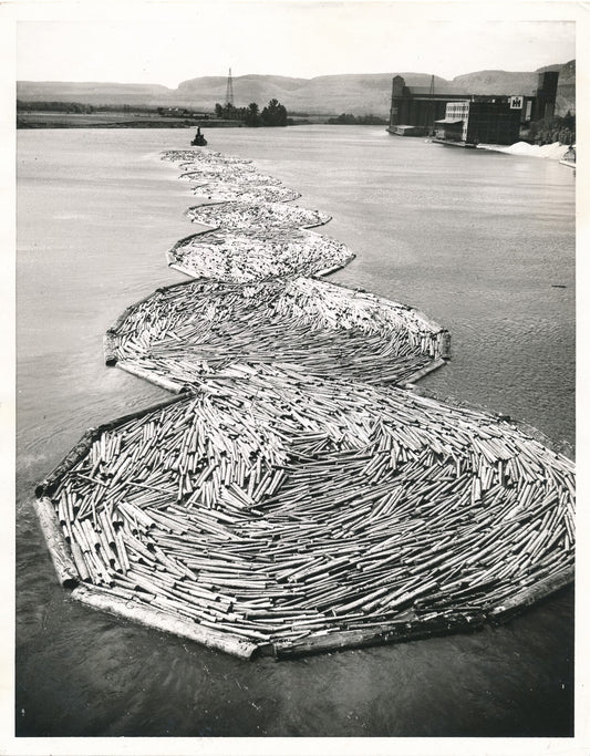 Transport bois fleuve Canada Lac Supérieur photo photographie vintage 1967