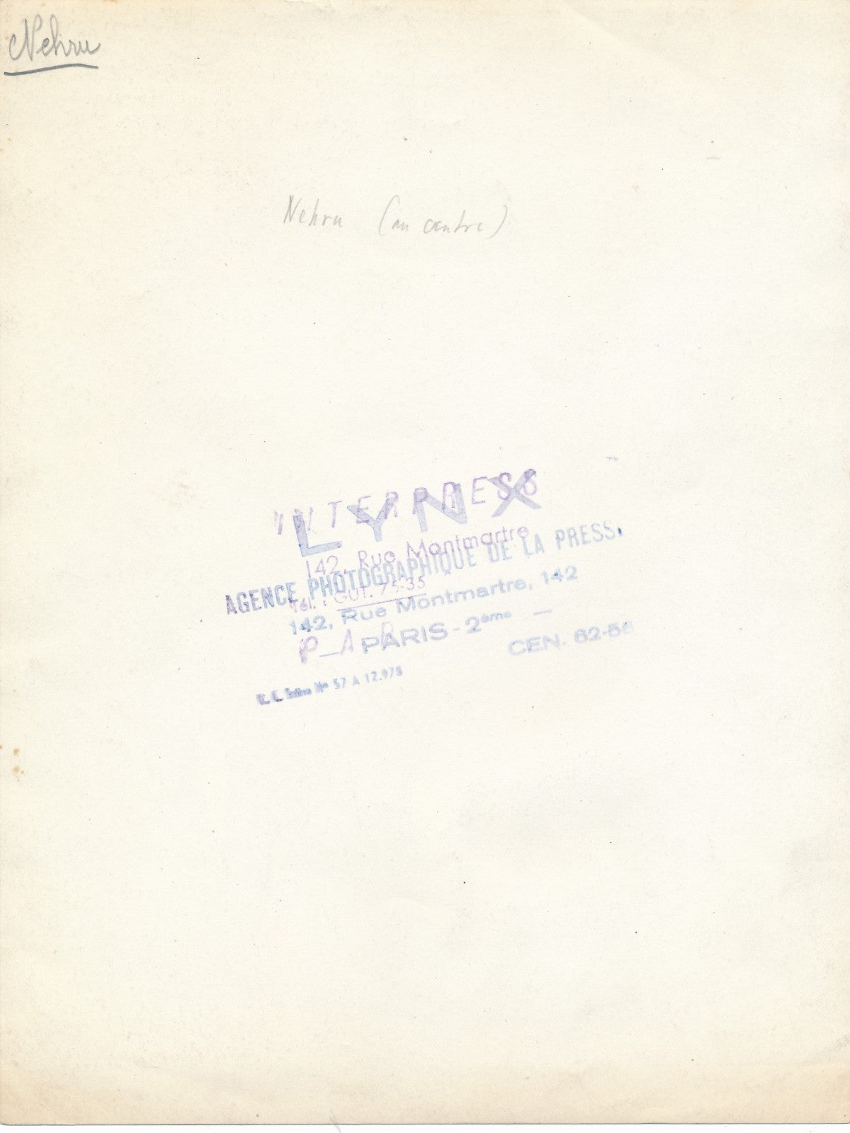 Nehru, Inde, à Paris, opéra de Paris buste Lenoir tirage époque c. 1950 photo