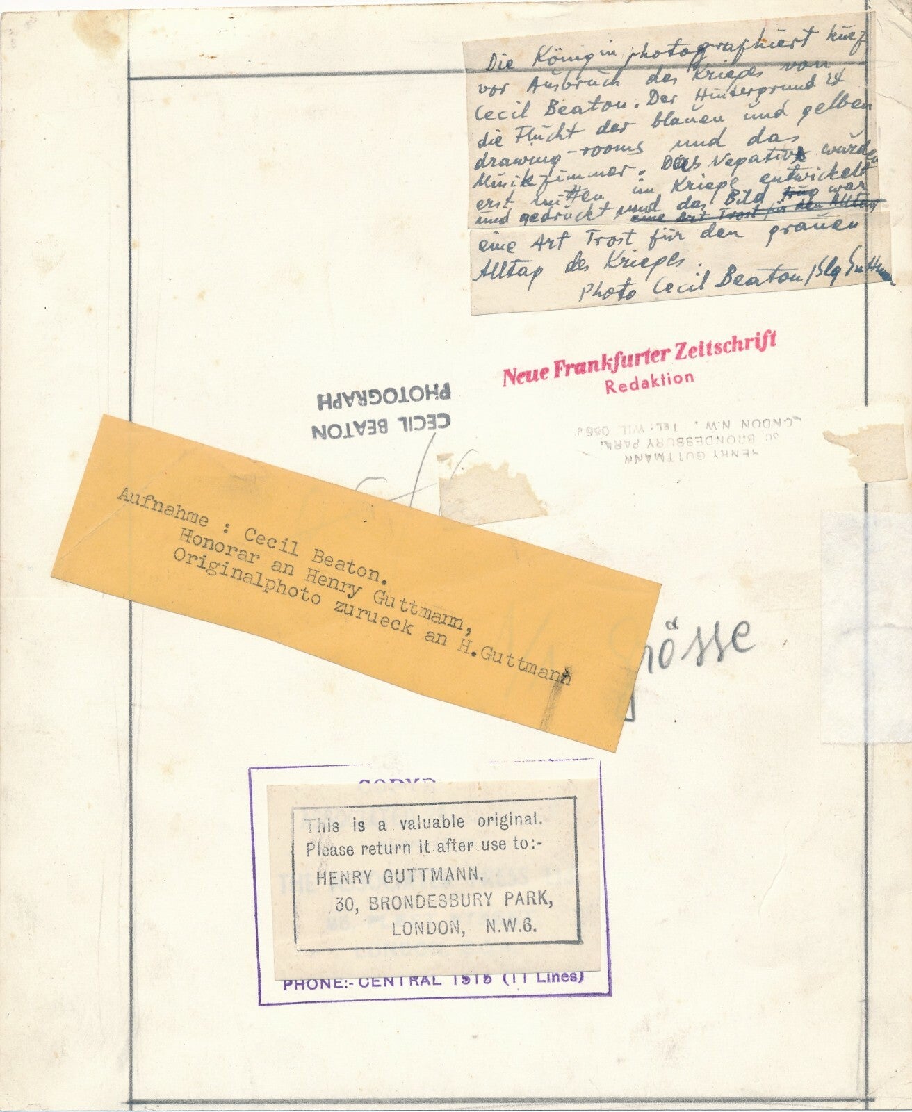 Elizabeth Bowes-Lyon reine mère  Cecil BEATON photo photographie vintage