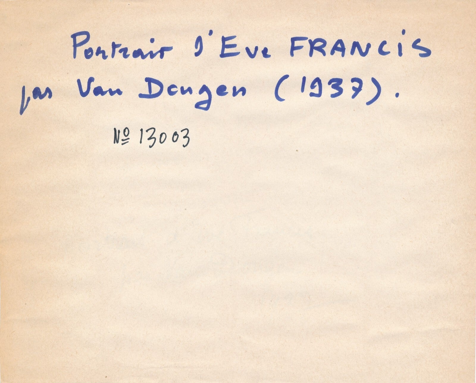 Van DONGEN portrait tableau de l'actrice Eve Francis photo photographie