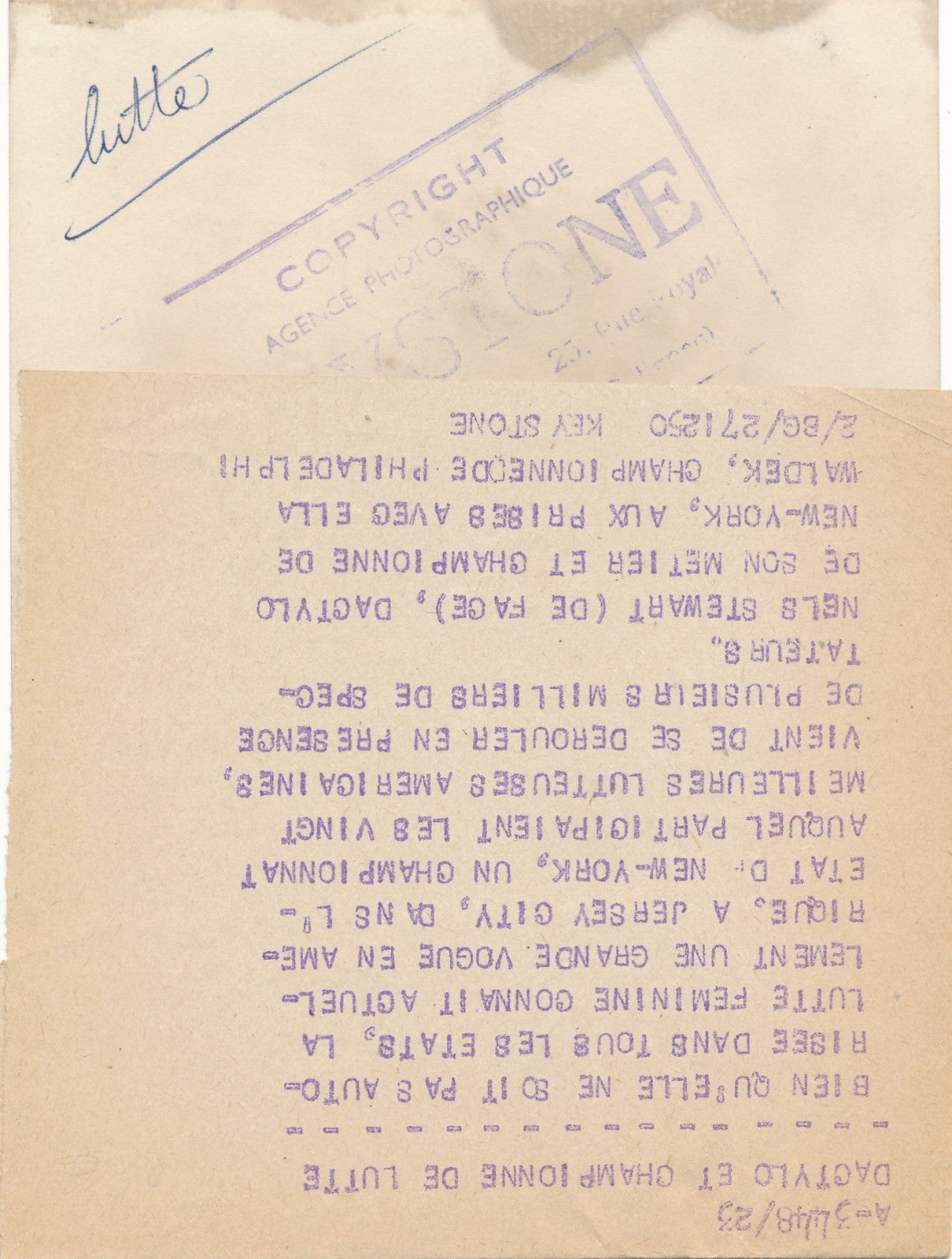 Photo catch femme États-Unis Nels Stewart tirage argentique presse 1950