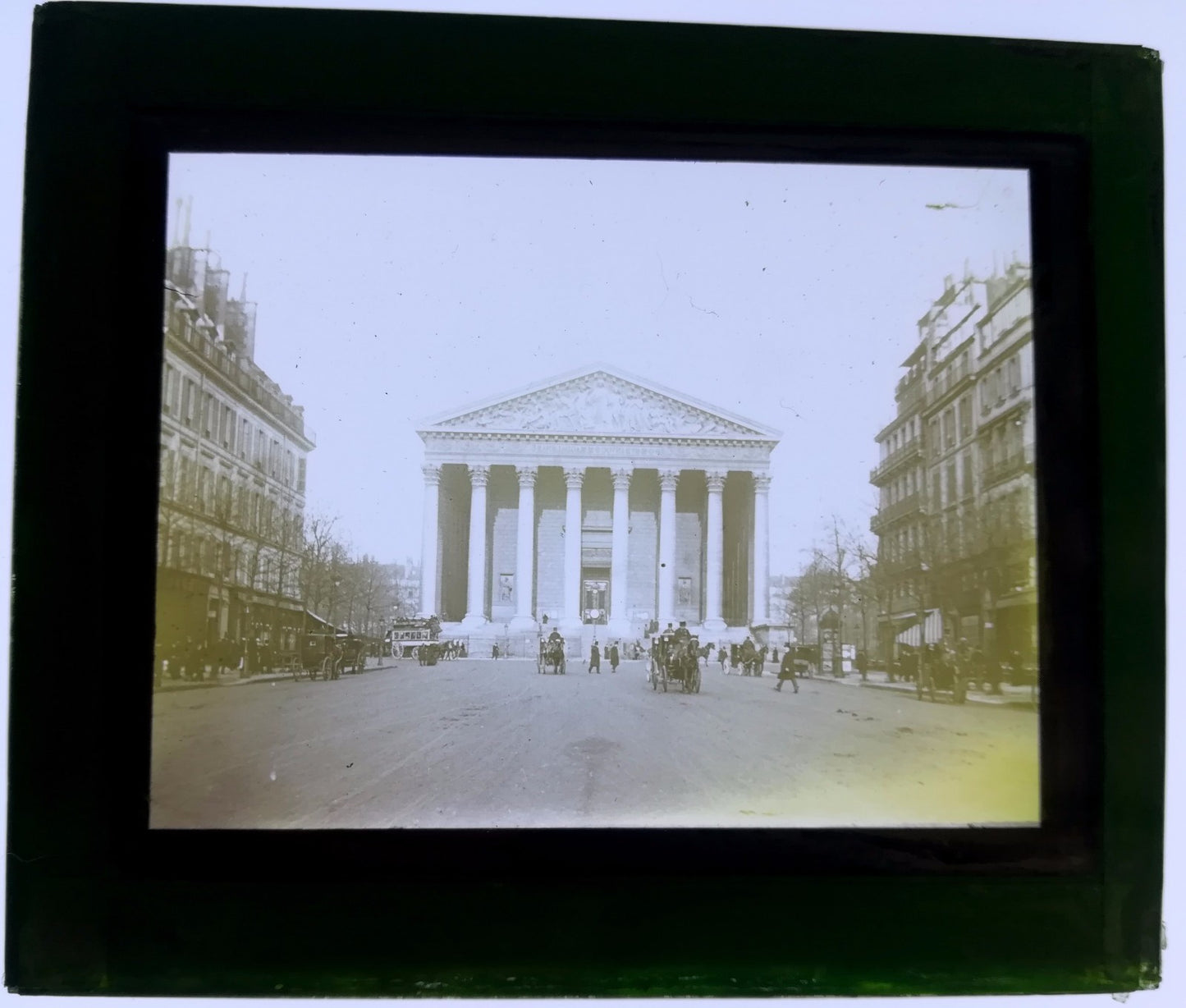 Paris la Madeleine église Positif sur plaque de verre 1902 photographie