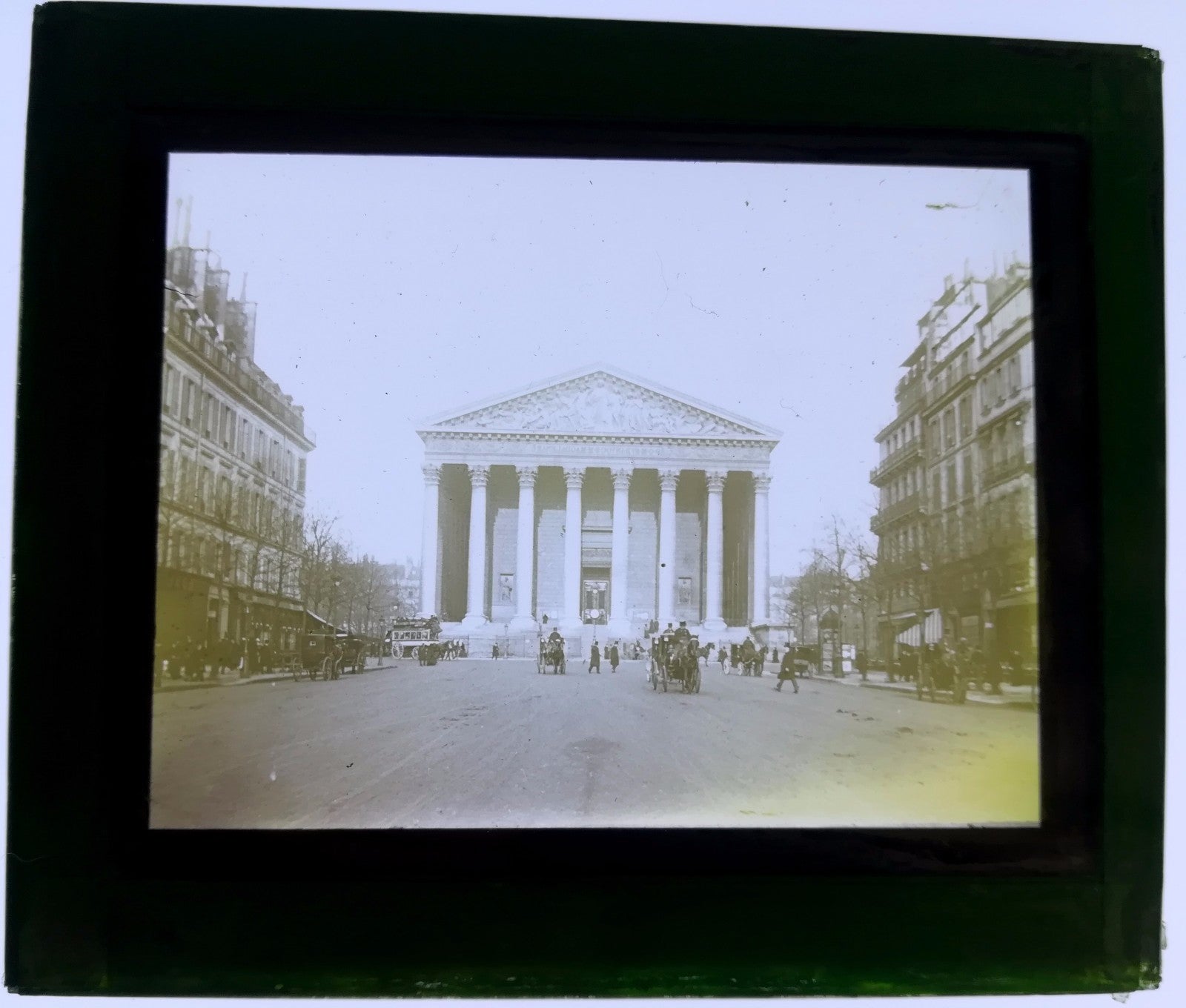 Paris la Madeleine église Positif sur plaque de verre 1902 photographie