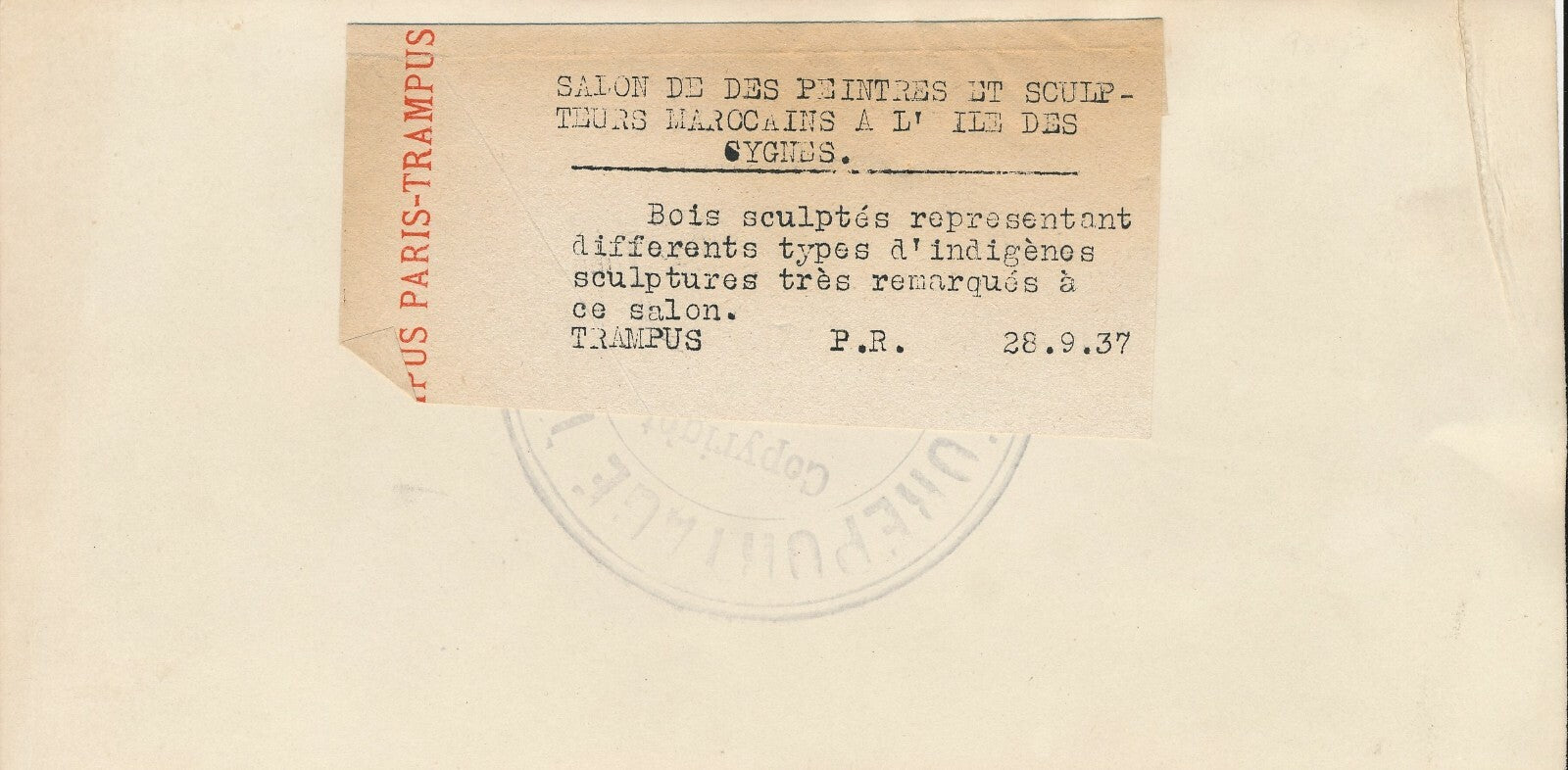 Salon sculpteurs marocains 1937 photo photographie Trampus sculpture art époque