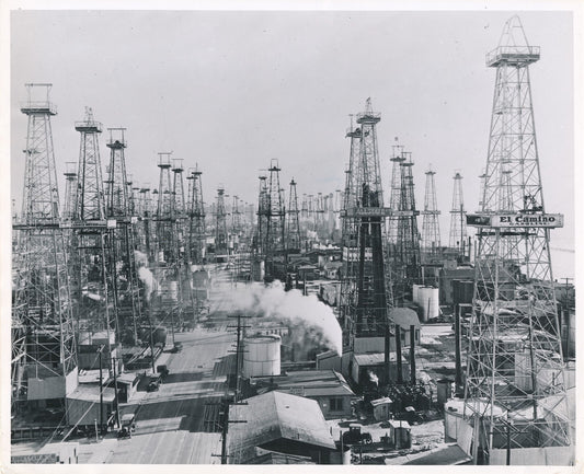 Puits de pétrole Californie vers 1930-40 photo photographie époque