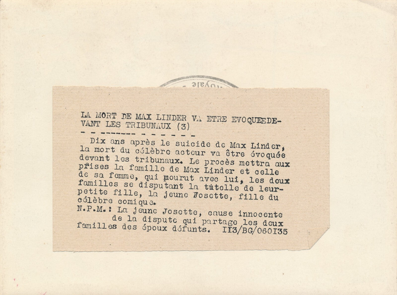 Max LINDER fille Maud LINDER LEUVIELLE photo photographie époque procès cinéma