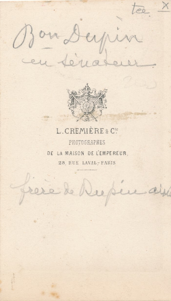 Charles DUPIN baron photo photographie cdv Cremières carte viste