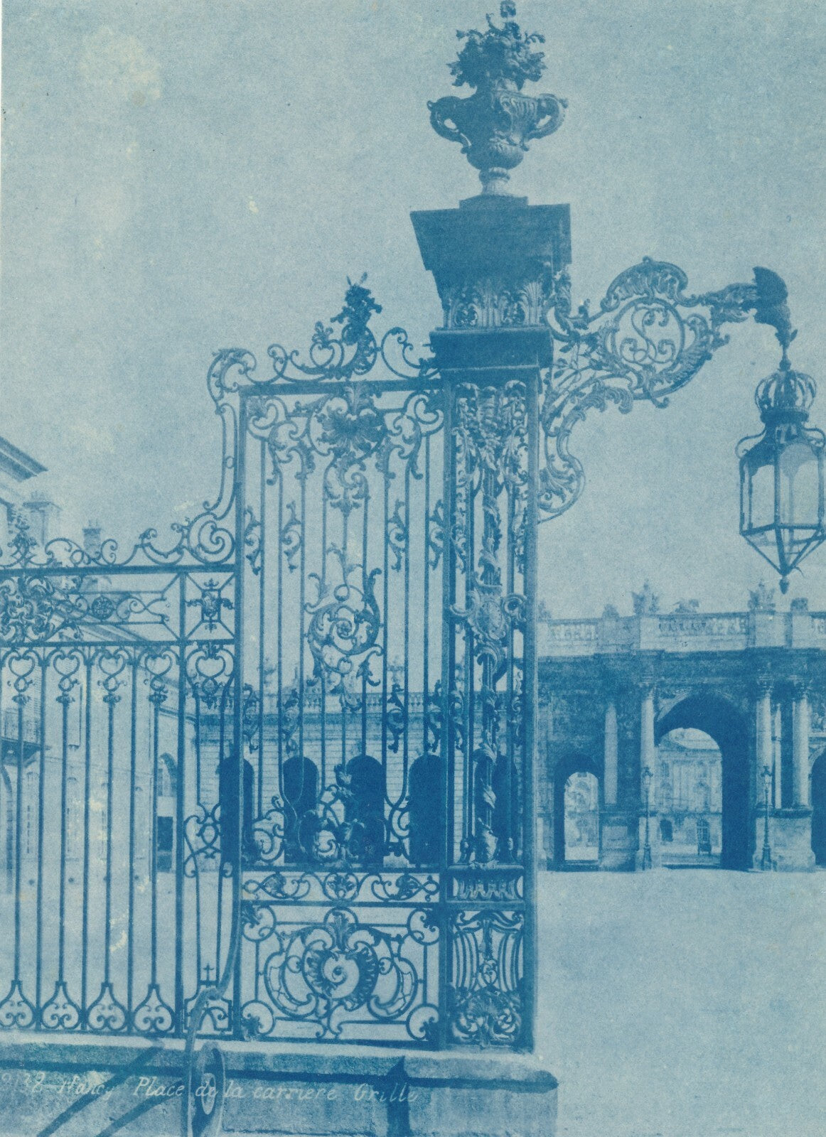 Nancy place de la Carrière lampadaire 2 cyanotypes photo photographie