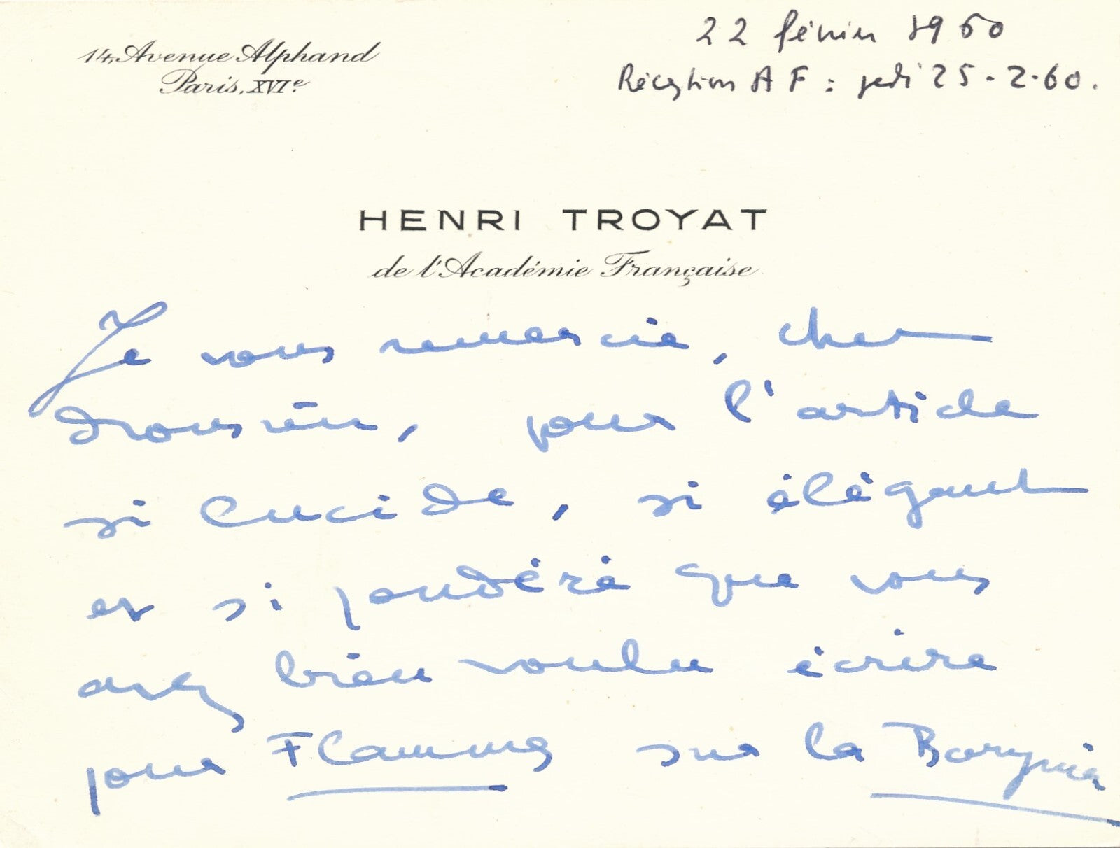 écrivain ensemble Troyat 1 carte autographe signée 1 photo 2 envois