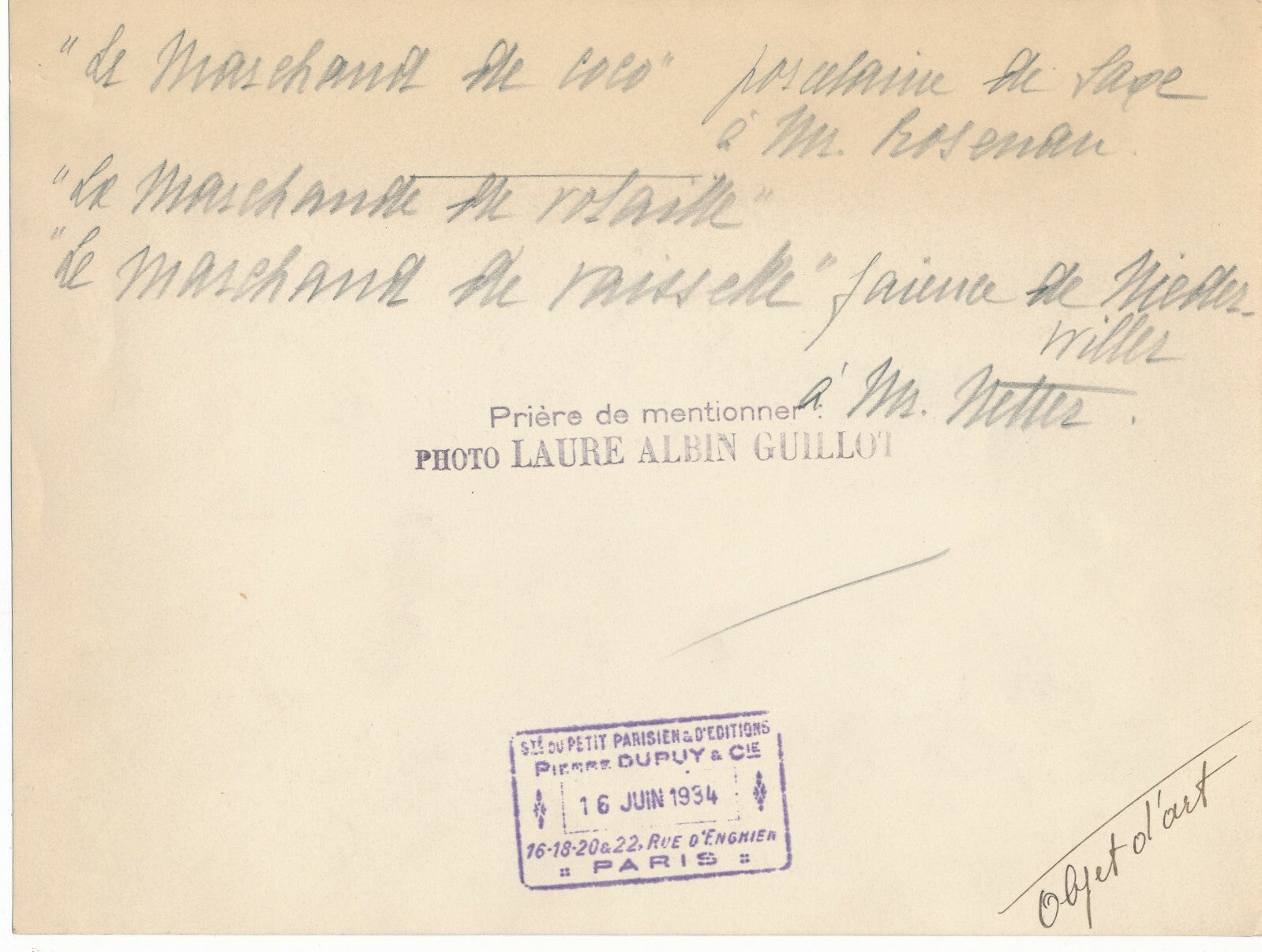 Laure Albin Guillot faïencerie Niderviller, statuettes 1934 3 photo photographie