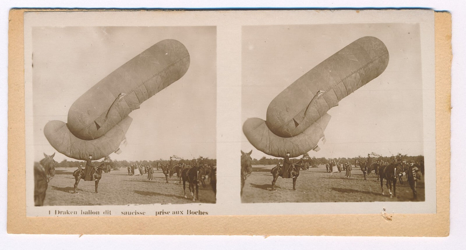 Draken Ballon saucisse prise aux Boches Stéréographie photo photographie