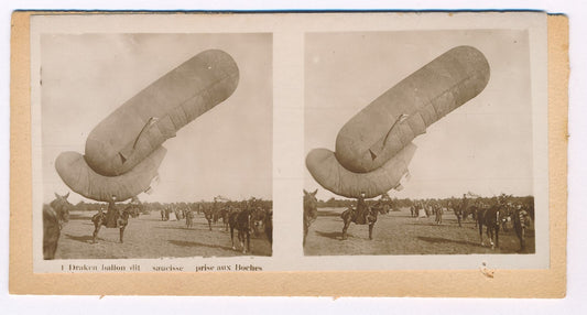 Draken Ballon saucisse prise aux Boches Stéréographie photo photographie