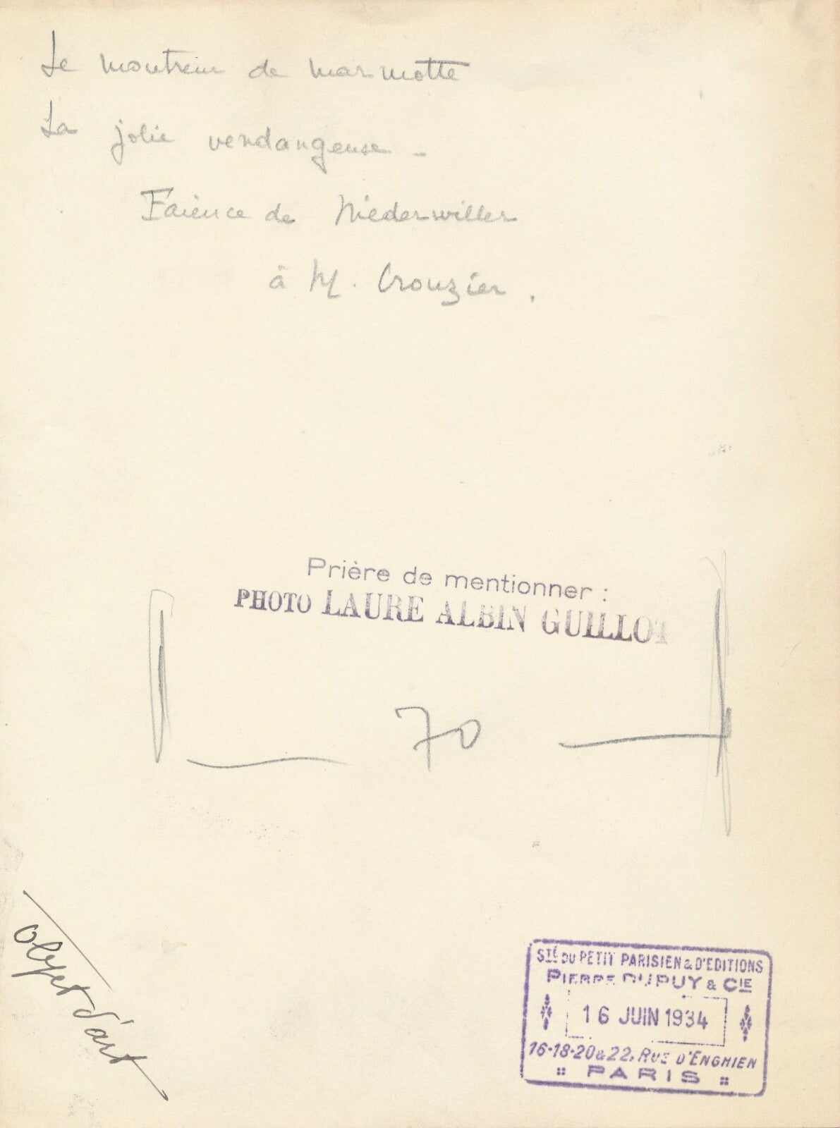 Laure Albin Guillot faïencerie Niderviller, statuettes 1934 3 photo photographie