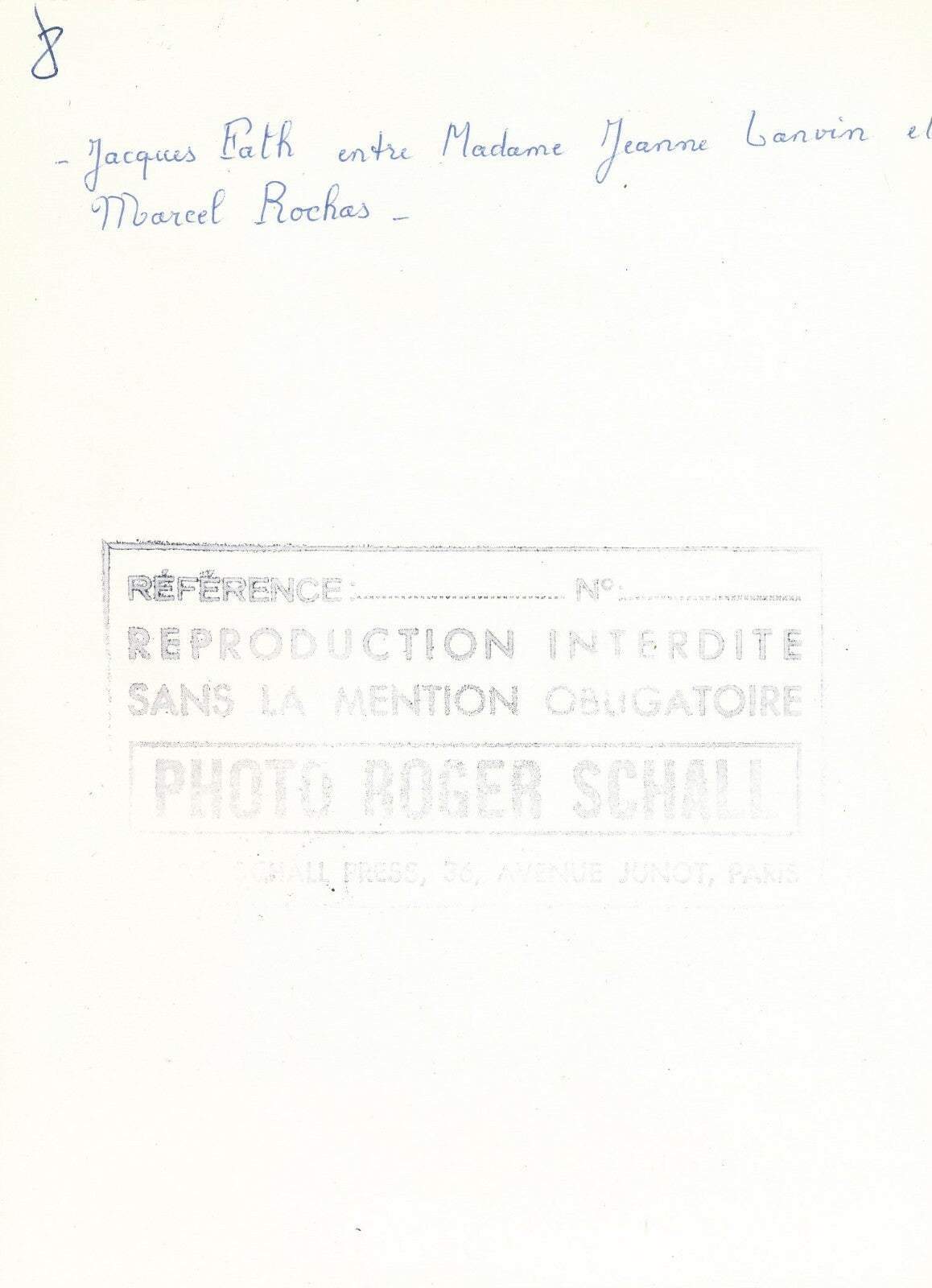 mode LANVIN Marcel ROCHAS Jacques FATH photo photographie postérieur SCHALL