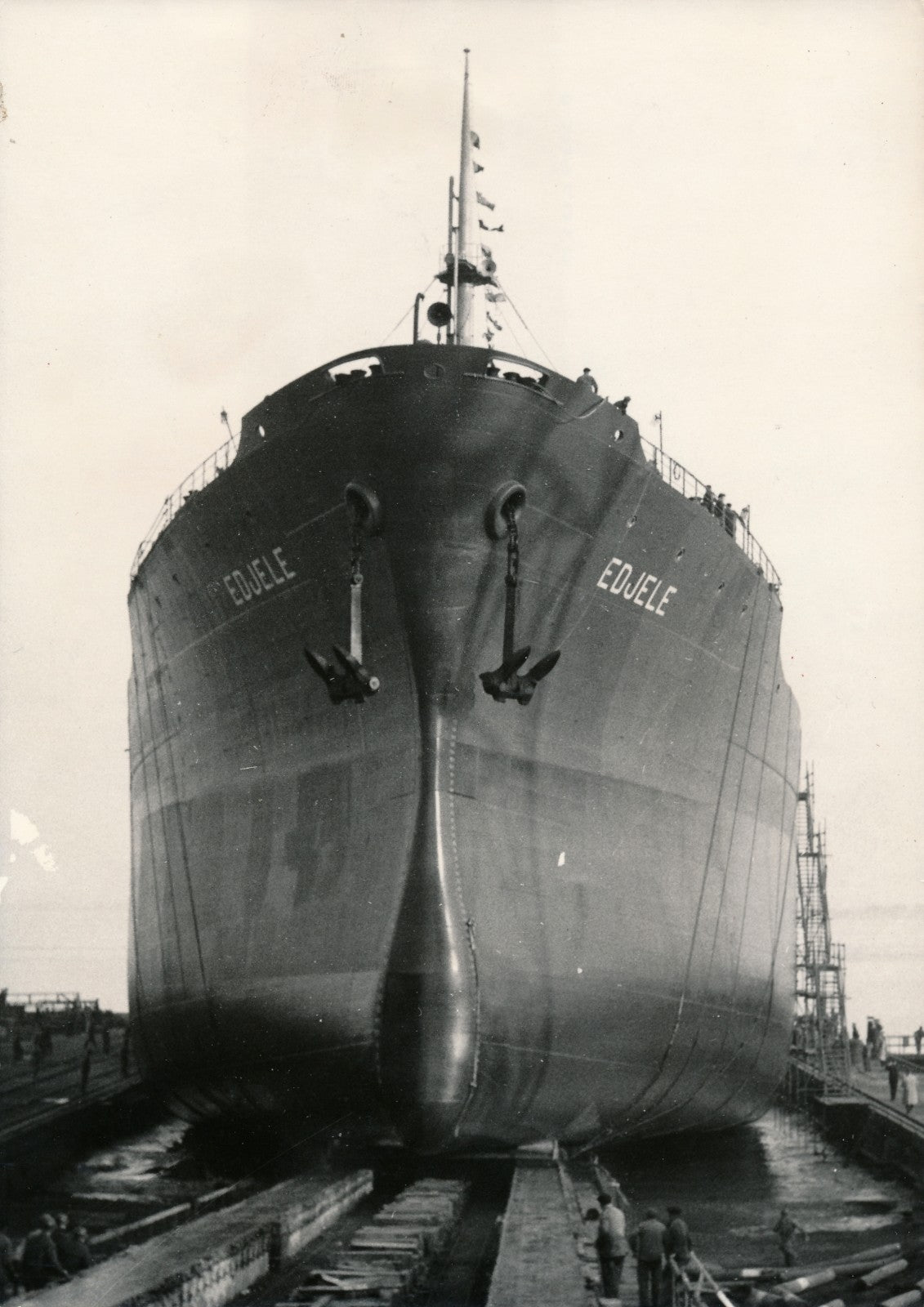 photo le Edjele tanker navire Saint-Nazaire tirage argentique d'époque presse 