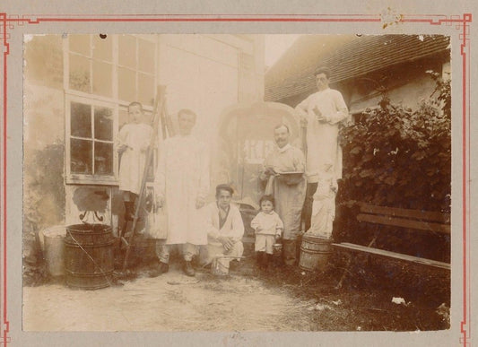 Photographie peintre enseigne petit métier tirage citrate v. 1910 enfant