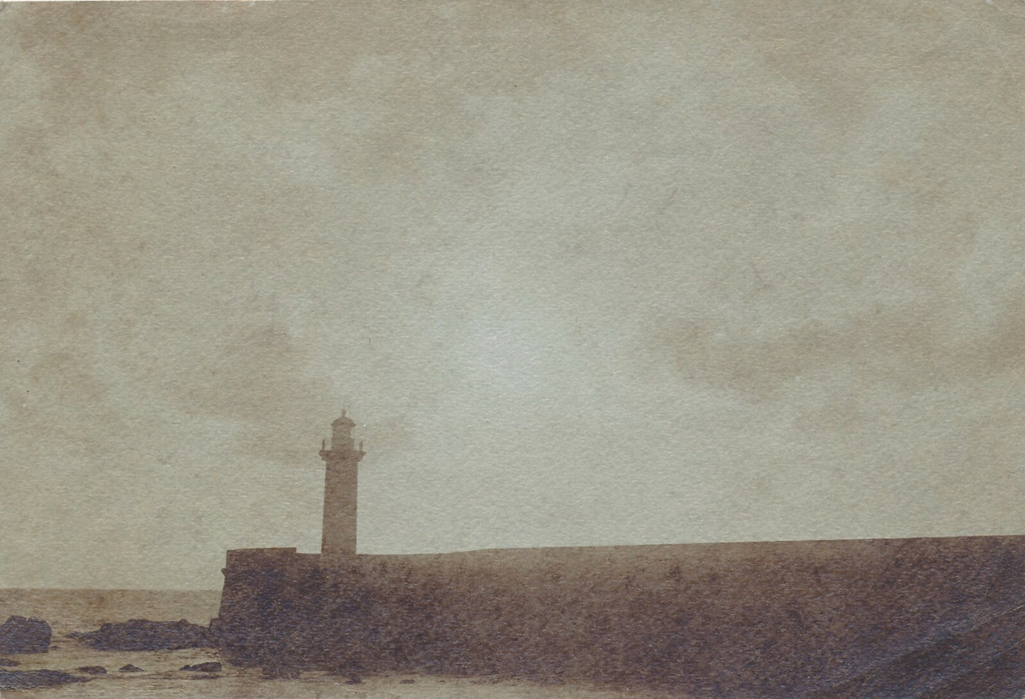 Marine scène portuaire phare technique impression photographique pictorialisme