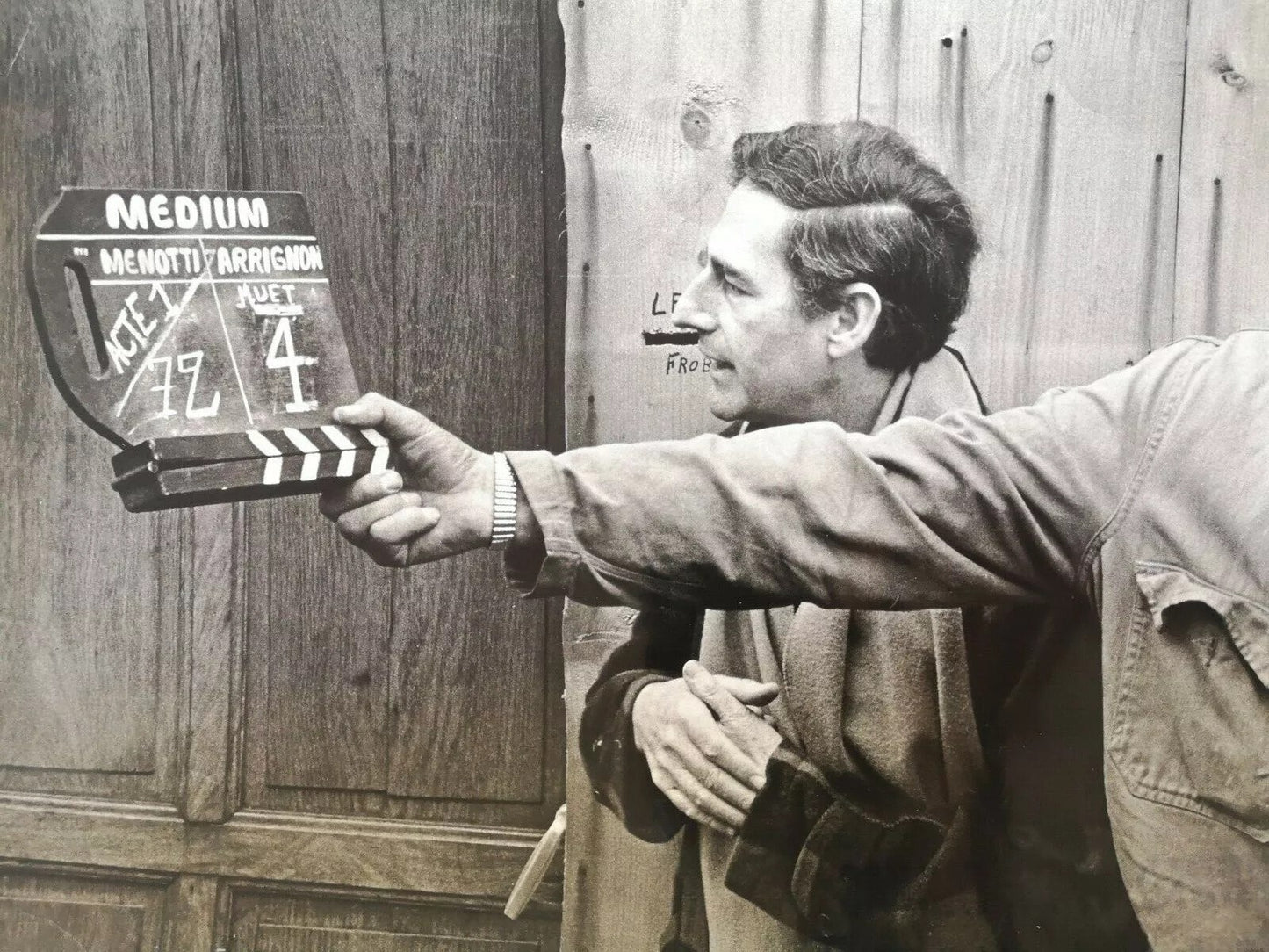 Menotti 3 photo argentiques vintage 1951 tournage cinéma Le Medium Ivan Farkas