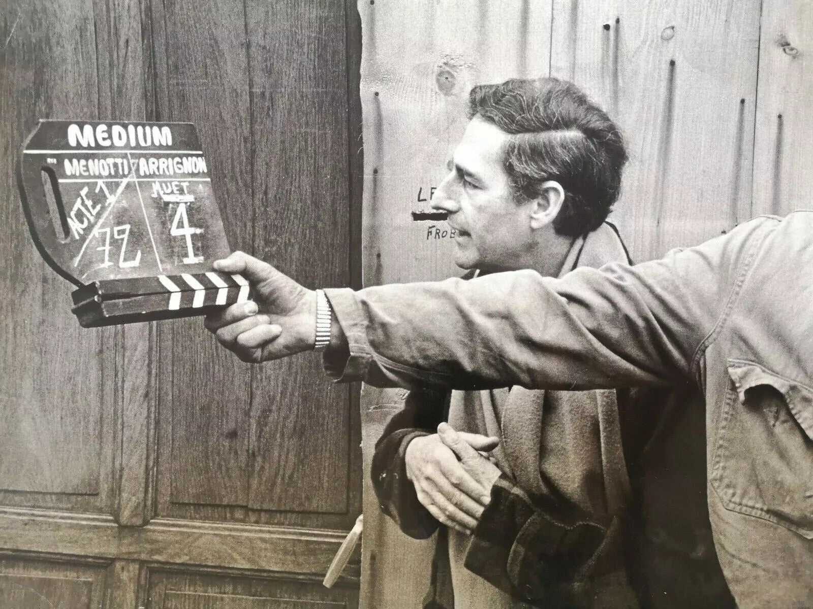 Menotti 3 photo argentiques vintage 1951 tournage cinéma Le Medium Ivan Farkas
