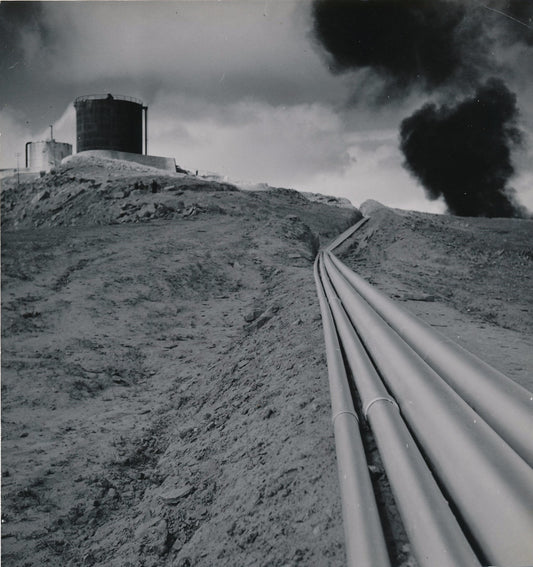 Oléoducs gazoducs photographie argentique d'époque vers 1960 pétrole