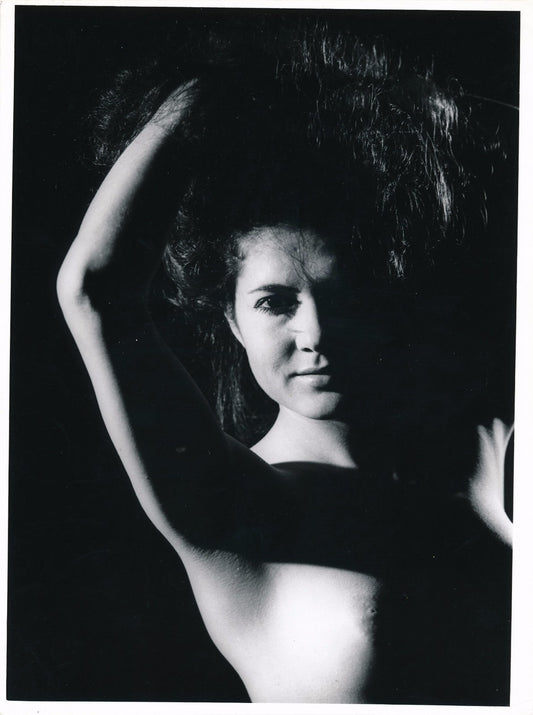 Femme aux ombres tirage argentique d'époque vers 1960 photo sexy
