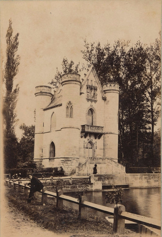 Photo Chantilly Pavillon de la Reine Blanche albumine vintage